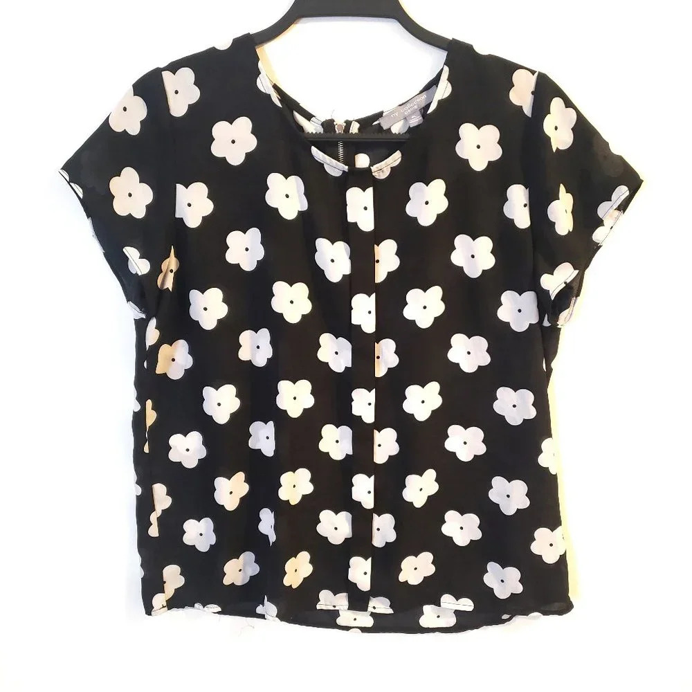 NY‎ Collection Black Floral Blouse